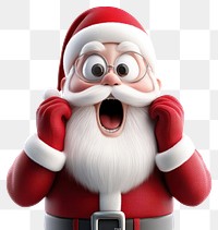 PNG 3d illustration of Santa surprised glasses santa.