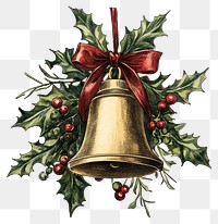 PNG Bell christmas illustration traditional chandelier.