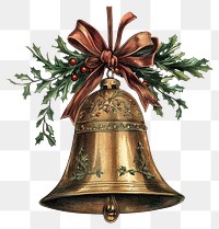 PNG Bell christmas illustration vintage traditional.