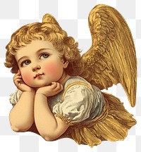 PNG Christmas baby angel illustration vintage vintage illustration.