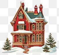 PNG Christmas house christmas architecture illustration.