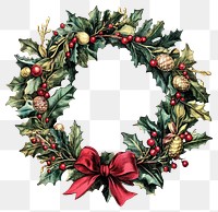 PNG Christmas wreath traditional decoration holiday.