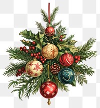 PNG Christmas tree decoration illustration arrangement chandelier.