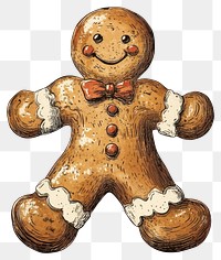 PNG Gingerbread man illustration sweets cookie.