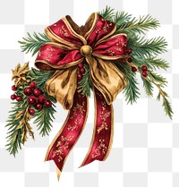 PNG Ribbon christmas illustration decoration evergreen.