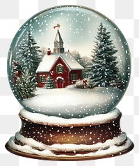 PNG Snow globe christmas wonderland decoration.