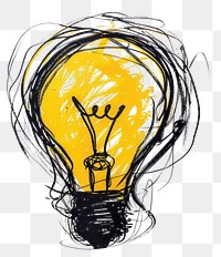 PNG Doodle light bulb drawing sketch yellow.