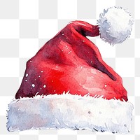 PNG Santa hat art illustration watercolor.