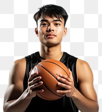 PNG Asian Thai male basketball player photography portrait isolated.