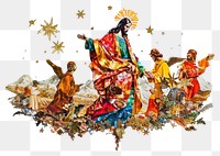 PNG Christmas jesus collage art background illustration.