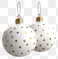 PNG White gold dot 2 bauble balls christmas baubles festive.