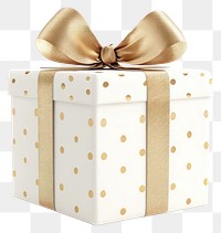 PNG White Gold Dot Gift Box gift box festive.