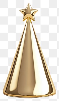 PNG Gold party hat christmas festive star-topped.