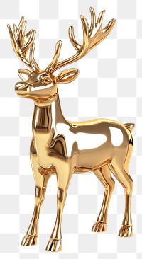 PNG Gold Reindeer reindeer animal golden.