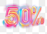 PNG Neon illustration advertising percentage.