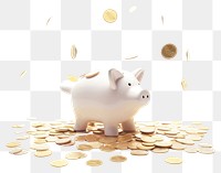 PNG Piggy bank coin mammal white background. 