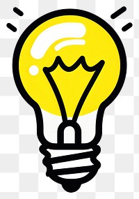 PNG Doodle light bulb lightbulb yellow electricity.