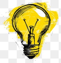 PNG Doodle light bulb background yellow illustration.