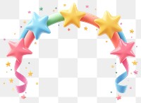 PNG Stars and ribbons border colorful colors arch.