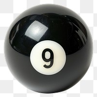 PNG Black pool ball number round equipment.