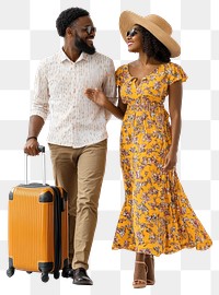 PNG Tourist couples sunglasses background suitcase.