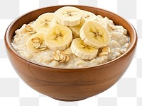 PNG Oatmeal porridge with banana in bowl breakfast oatmeal plant.