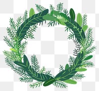 PNG Pine leaves Christmas wreath illustration green leaf.