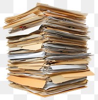 PNG Stack of papers and files documents administrative paperwork.