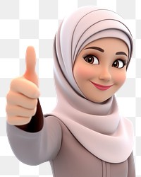 PNG Cartoon finger adult hijab. 