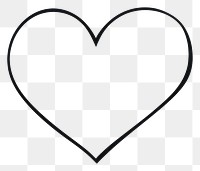 PNG Simple heart outline white illustration.