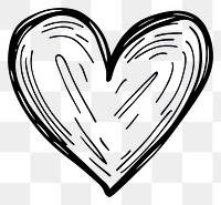 PNG Heart doodle illustration drawing sketch.