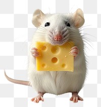 PNG Rat holding cheese animal mammal rodent.