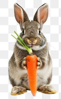 PNG Rabbit holding carrot animal vegetable rodent.