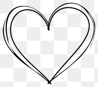 PNG Hand drawn heart simple black white.