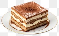 PNG Plate cake tiramisu dessert. 