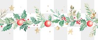 PNG Watercolor holly border leaves stars leaf.