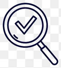 PNG Magnifying checkmark symbol glass.