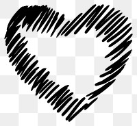 PNG Heart symbol doodle black.