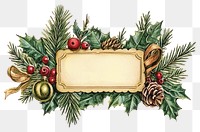 PNG Christmas label illustration vintage decoration.