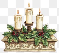 PNG Three candles illustration traditional christmas.