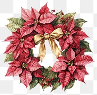 PNG Poinsettias wreath illustration traditional.