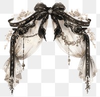 PNG Coquette rectangle gothic arch illustration black white.