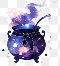 PNG Cauldron art illustration watercolor.