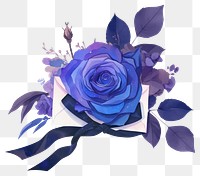 PNG A rose on letter art illustration flower.