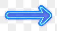 PNG Arrow neon glowing light.