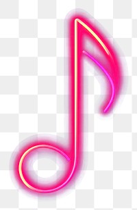 PNG Music note neon illustration vibrant.