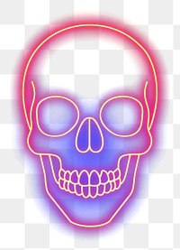 PNG Skull light neon illustration.