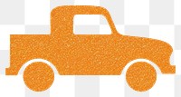 PNG Orange pick up car icon vehicle truck white background.