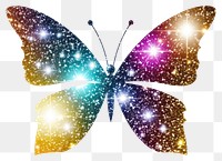 PNG Colorful flying butterfly icon glitter insect art.