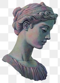 PNG Greek illustration sculpture portrait.